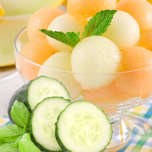 Cucumber Melon Salad - Summer Cucumber Salad with Cantaloupe